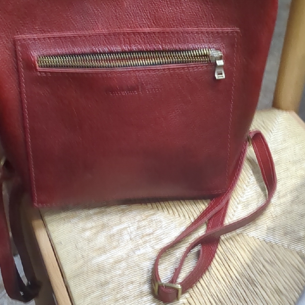 Portland Leather Goods Mini Tote Backpack in Chili Red New